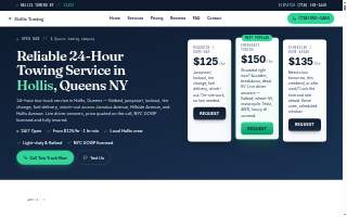 Hollis Towing website