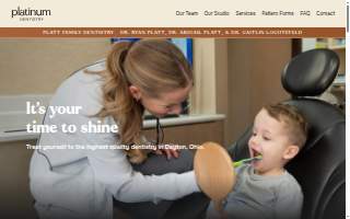 Platinum Dentistry of Dayton website