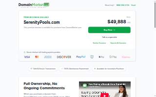 Serenity Pools website