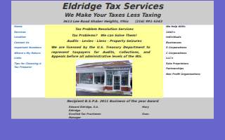 Eldridge Tax Services website