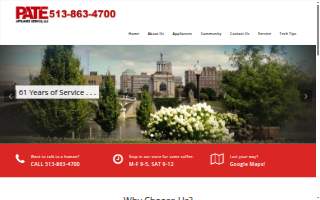 Pate Appliance Service website