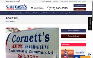Cornett's Heating and Air Conditioning website