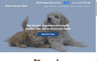Dixie Animal Clinic website