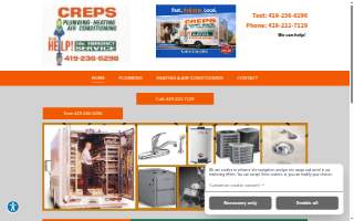 CREPS Plumbing Heating & Air Conditioning LLC website