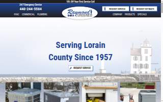 Raymond Plumbing, Heating & Air Conditioning website