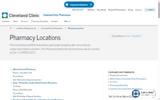 Cleveland Clinic Strongsville Pharmacy website