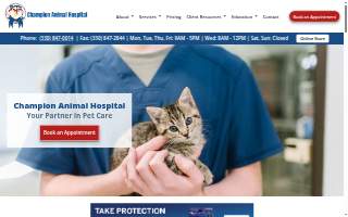 Champion Animal Hospital website