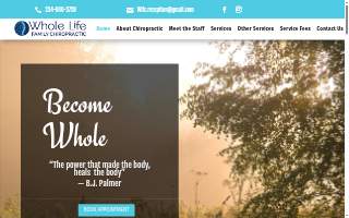 Whole Life Family Chiropractic, LLC website