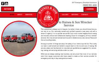Haines & Son Wrecker Service website