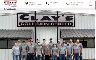 Clay's Collision Center website