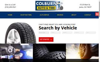 Colburn Auto & Tire website