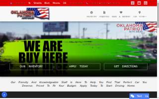 Oklahoma Patriot Auto Sales website