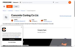 Concrete Coring Company website