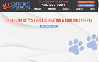 All Comfort Specialist Heating and Air website