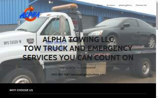Alpha Towing LLC website