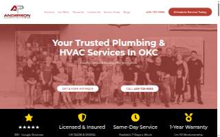 Anderson Plumbing Heat and Air website