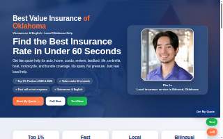 Best Value Insurance of Oklahoma website