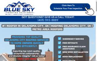 Blue Sky Roofing Solutions website