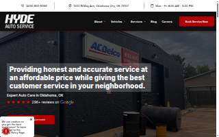 Hyde Auto Service website