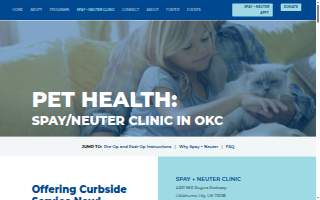 Oklahoma Humane Society Spay + Neuter Clinic website