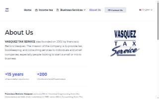 Vasquez Tax Service - Francisco Benicio Vasque CPA website