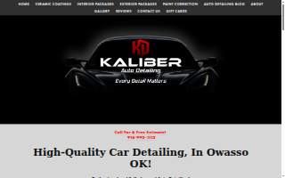 Kaliber Auto Detailing website
