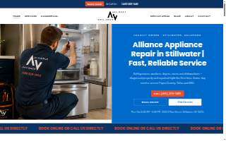 Alliance Appliance Repairs website