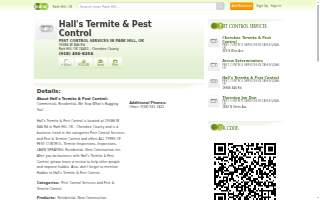 Hall's Termite & Pest Control website