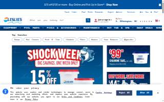Leslie's Pool Supplies of Yukon website