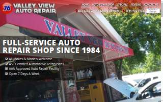 Valley View Auto Repair website