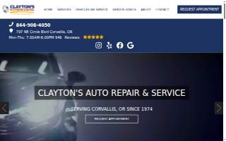 Clayton's Auto Repair & Service website