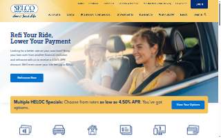 SELCO Community Credit Union of Eugene website