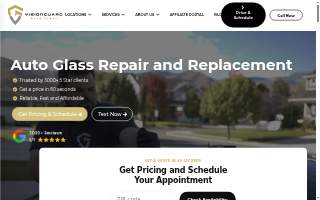 VisionGuard Auto Glass & Mobile Calibration website