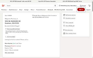 Walgreens Pharmacy website
