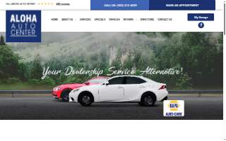 Aloha Auto Center website