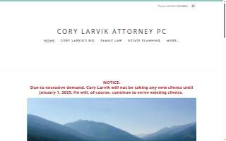 Cory Larvik Attorney PC website