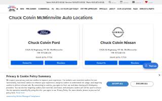 Chuck Colvin Ford Nissan website