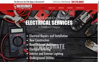Accurate Electrical Solutions of Medford website