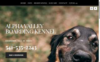 Alpha Valley Boarding Kennel website