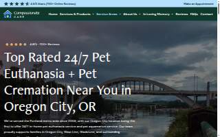 Compassionate Care Oregon City: Home Pet Euthanasia & Pet Cremation website