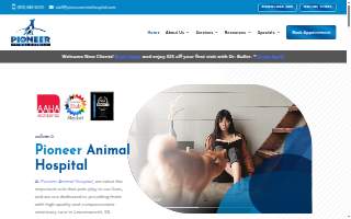 Pioneer Animal Hospital website