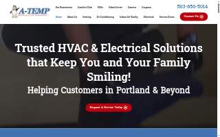 A-TEMP Heating, Cooling, and Electrical website