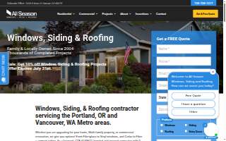 All Season Windows, Siding & Roofing website