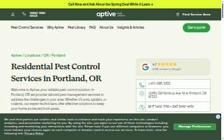 Aptive Pest Control of Portland website