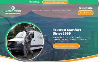 Climate Control website