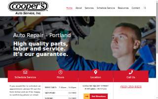 Cooper's Auto Service, Inc. website