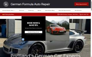 German Formula Auto Repair website