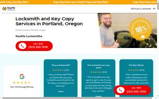 KeyMe Locksmiths of Portland website