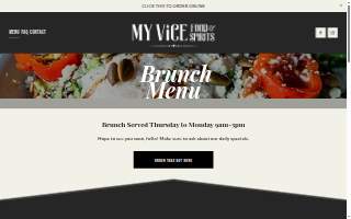 My Vice Food & Spirits website
