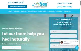 PT 360° Sports Medicine & Spine Therapy website